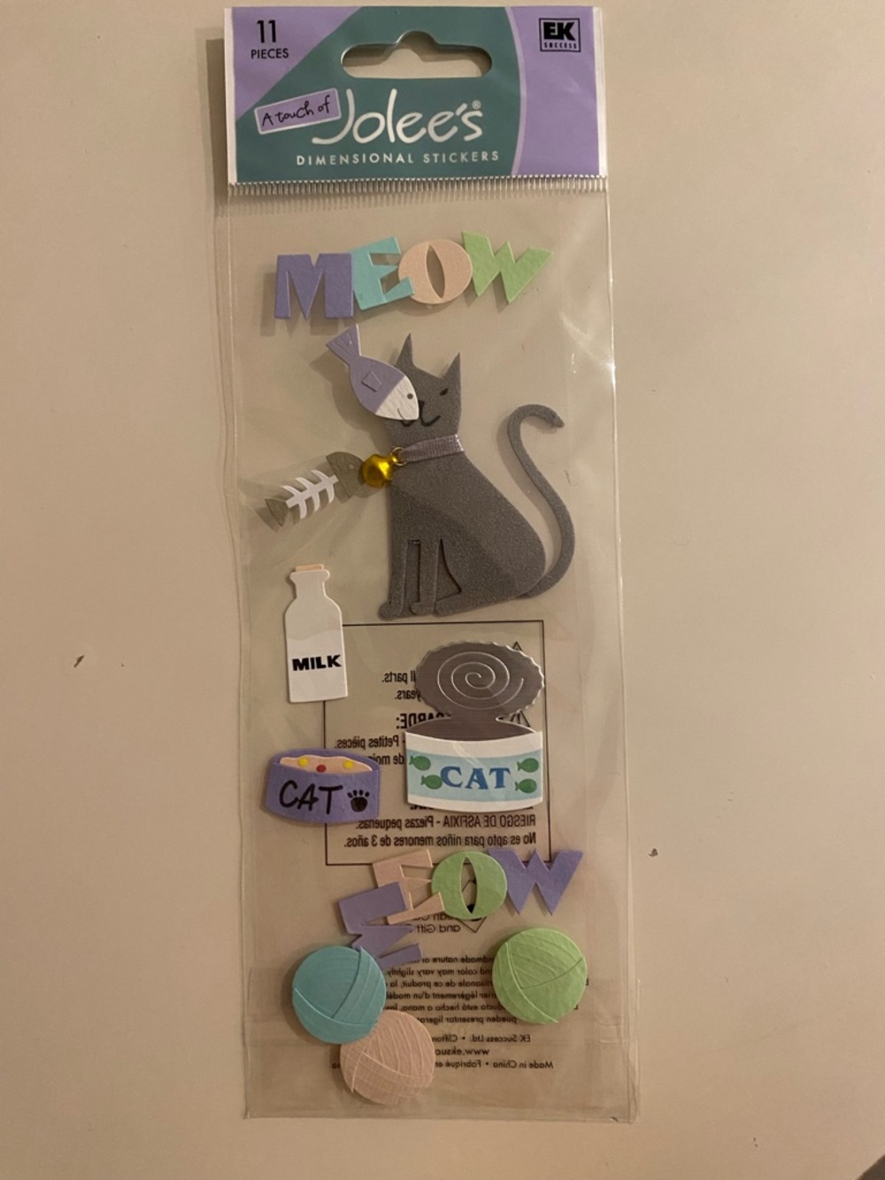 NWT Jolee's Boutique / A Touch of Jolee's Cat / Kitten Scrapbooking Sticker